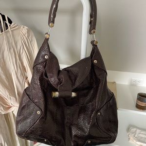 R&Y Augousti Leather Snakeskin Shoulder Bag